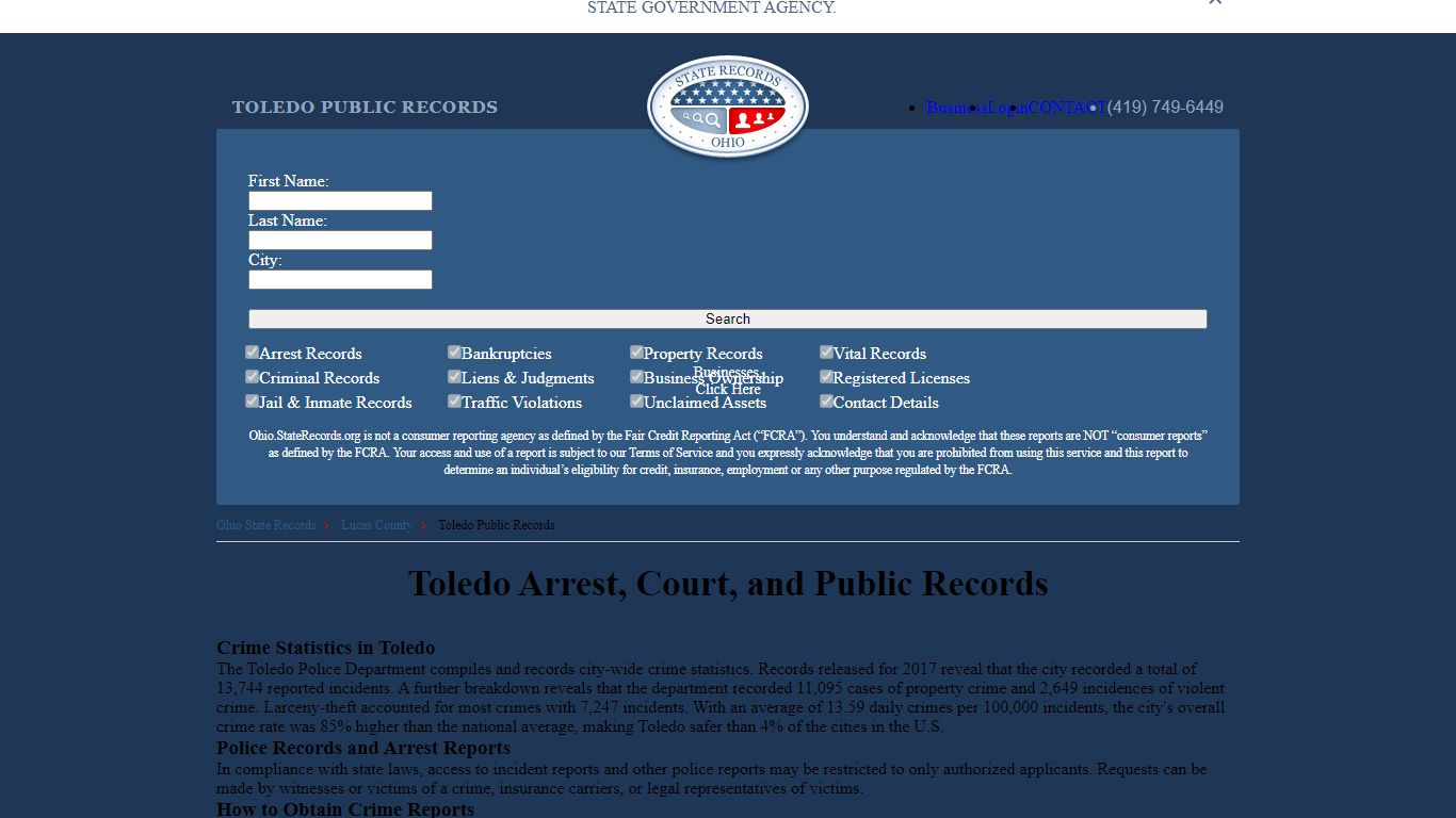 Toledo Arrest and Public Records | Ohio.StateRecords.org